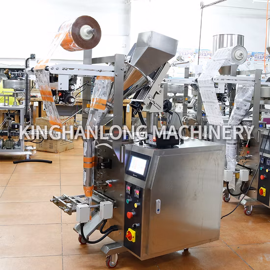 Llenadora automática de sinfín vertical, forma, llenado, sellado, condimento, azúcar, harina, té Matcha, leche en polvo, envoltura de bolsitas, embalaje, embalaje, llenado y sellado de la máquina