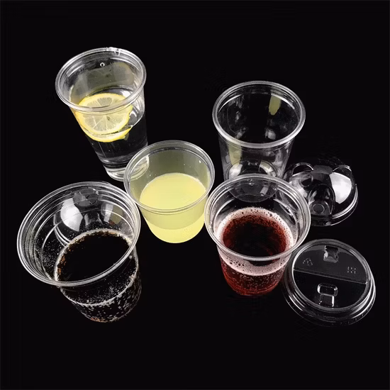 Vaso de plástico desechable biodegradable compostable transparente en forma de U personalizado para mascotas PLA